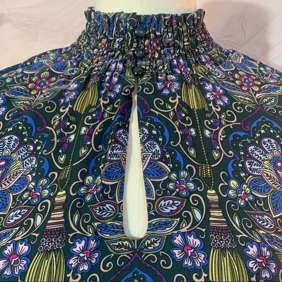 Nanette Lepore Smocked Neck & Cuff Print Dress - Picture 6 of 8